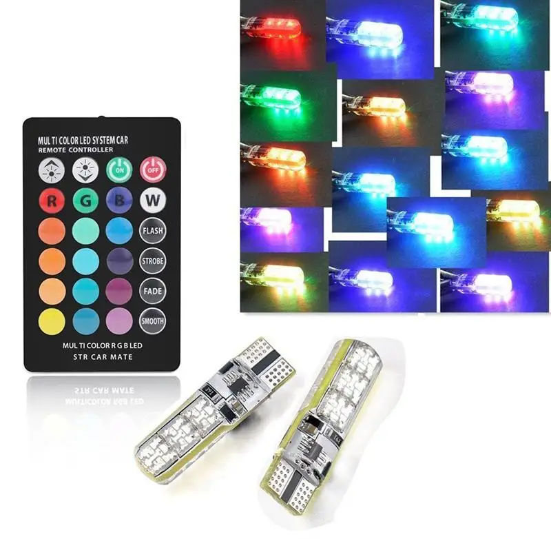 2 шт. водонепроницаемая цветная автомобильная лампа LED RGB Противотуманные фары