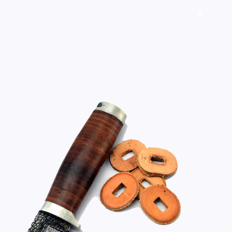 

10 pieces Diy Knife leather ring leather knife handle patch Cowhide rounds handle make
