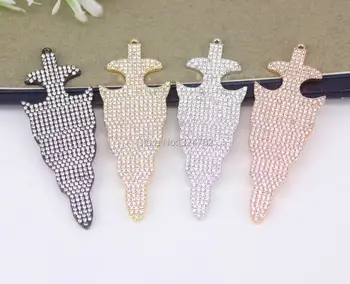 

5pcs Metal Copper Micro Pave CZ Arrow Pendant Beads,Cubic Zirconia Pendant For Jewelry Making