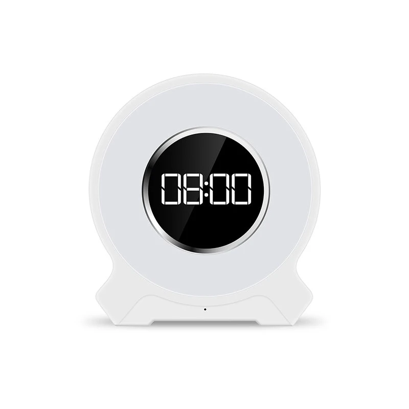 

Wake-Up Led Light Alarm Clock Radio With Bluetooth Speaker, Desk Clock For Bedroom With FM Radio, LED Night Light Speaker With