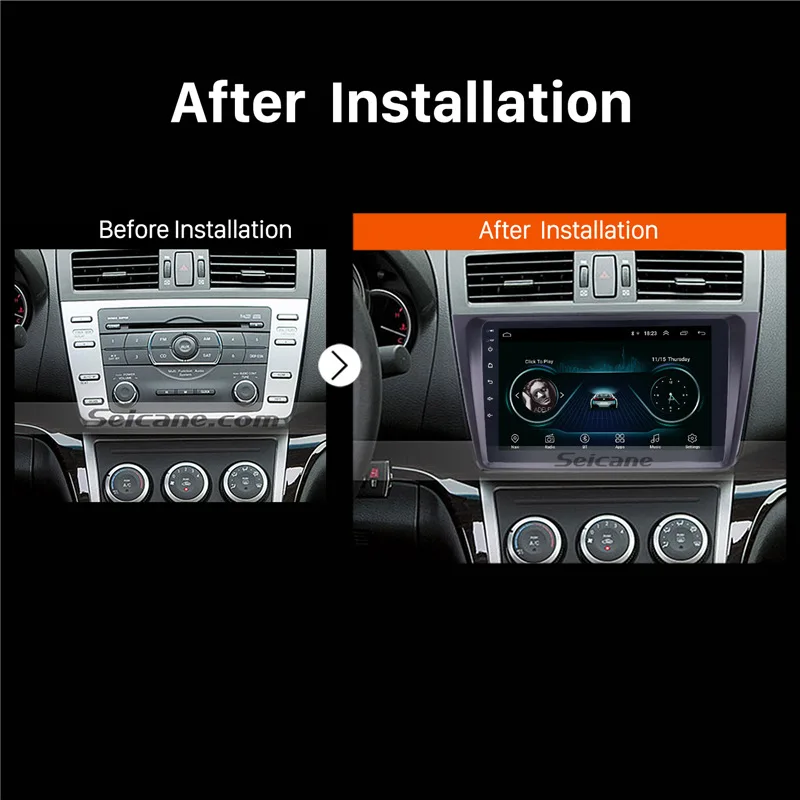 Best Seicane 9 inch For Mazda 6 Rui wing/ mazda 6 II Ultra 2008-2013 2014 Android 8.1 2 DIN Car Unit Radio Audio GPS Player WIFI 3G 5