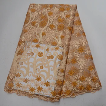 

French lace fabric 5yards embroidered Nigerian Swiss guipure laces African lace fabric 2019 high quality tulle mesh net lace