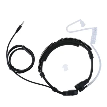 

FULL-3.5mm plug Army Throat Microphone earphone Transparent Covert Acoustic Tube black+white Earpiece for smart phones