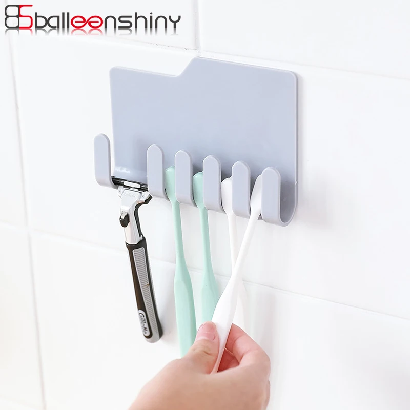 

BalleenShiny ABS Storage Rack Wall-mounted Adhesive Toothbrush Shaver Hanger Umbrella Phone Charger Organizer Gadgets Holders