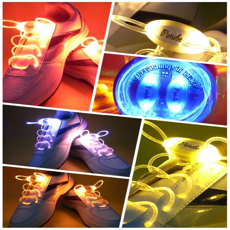 

1 Pair 80cm LED Glowing Shoelaces, Flashing Shoelaces Outdoor Dance Shoestrings Party Supplies 6 colors For Choice