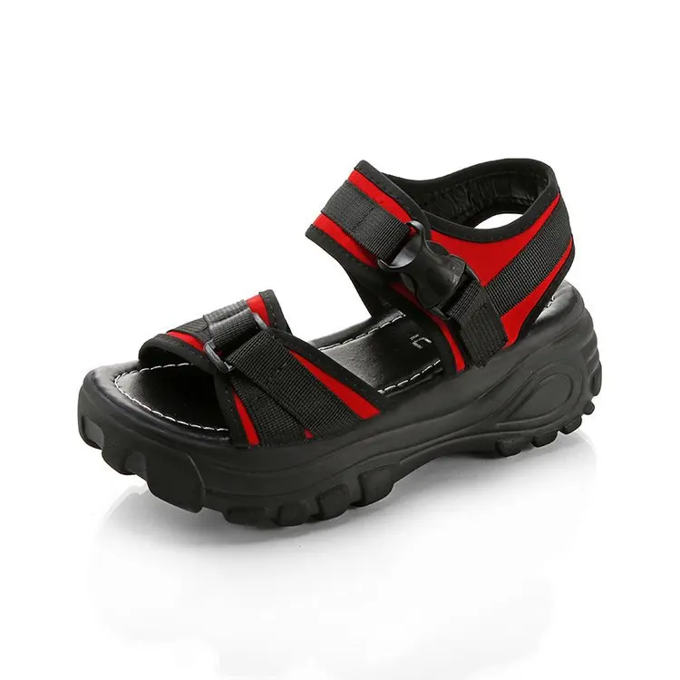 Women's Sandals 2019 Summer 8 Cm Heel Sandals For Women Chunky Sandal Wedge Roman Platform Shoes Peep-toe Sandals