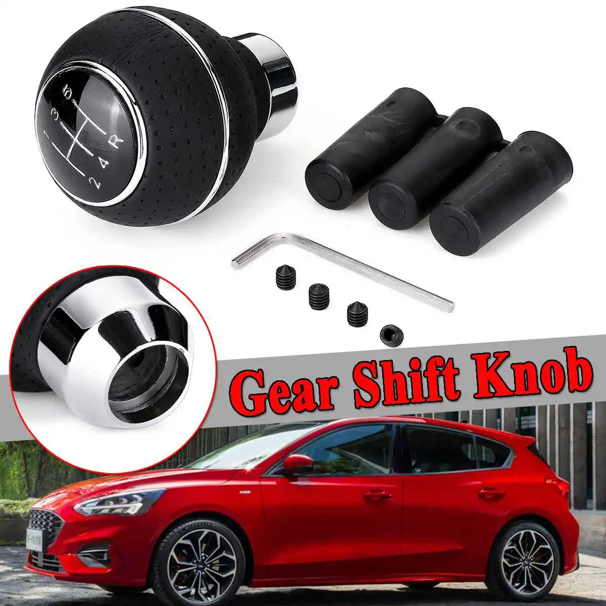 5Speed Car Gear Stick Shift Shifter Lever Knob Aluminium Universal For