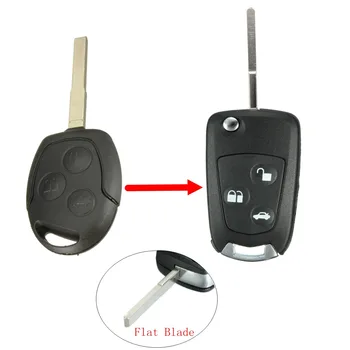 

3 Button Car Remote Flip Key Fob Case Cover Convert for Ford for Mondeo for Fiesta for Puma for Focus Ka Transit