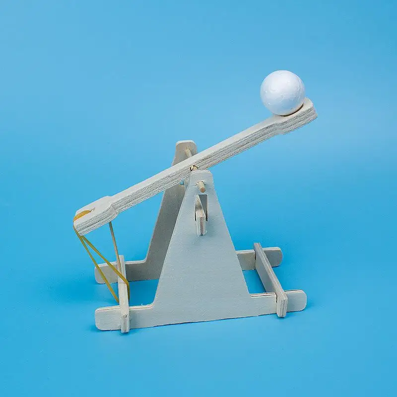 None Children Scientific Experiment DIY Trebuchet Toy Model Wooden Catapult Kits |