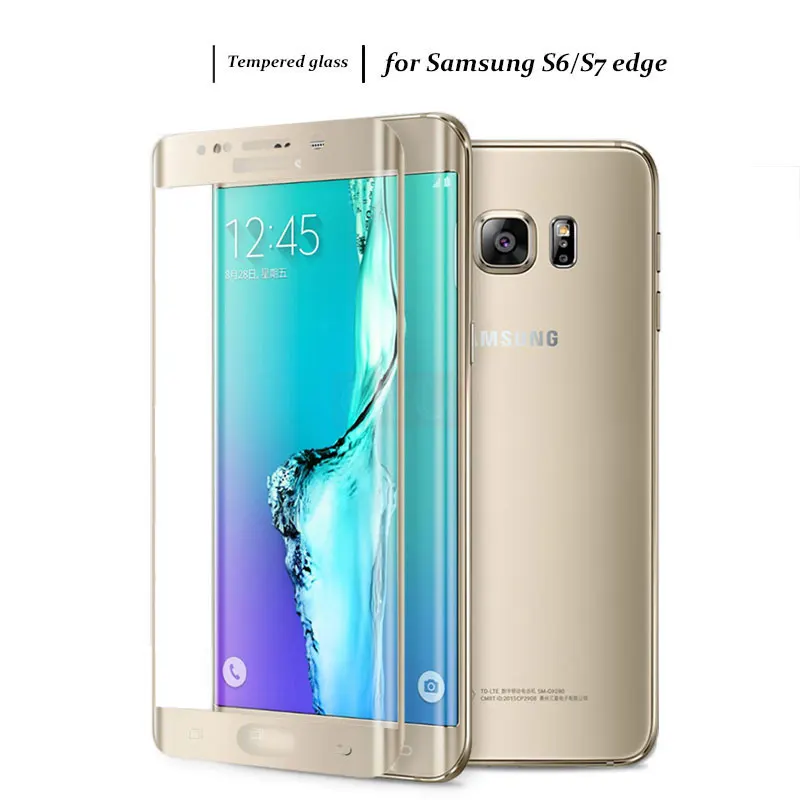 Стекло для samsung Galaxy S6 Edge Plus S7 полный закругленный протектор экрана для samsung A3 A5 A7 HD Защитная стеклянная пленка