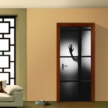 2 шт./компл. пугающие тени для ванной двери настенные наклейки обои Декорации для комнаты ванная комната домашние наклейки