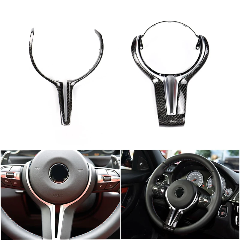 

Car Carbon Fiber Steering Wheel Replacement Cover Trim For BMW M Series Only M2 F87 M3 F80 M4 F82 M6 F06 F12 F13 X5M F85 X6M F86