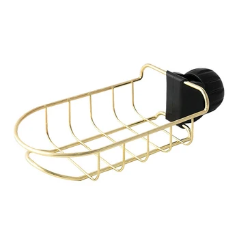

Kitchen Drain Storage Rack Bathroom Home Sink Organizer Accessories Hanging Faucet Storage Iron Shelves Hollow Out Punch Free