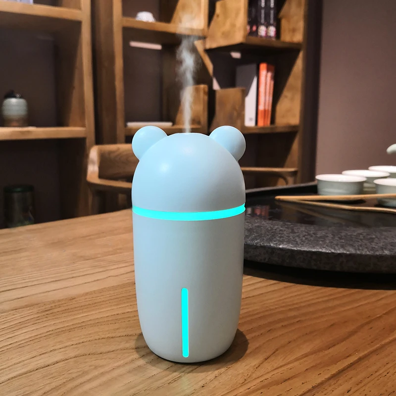 

200ml Cute Animal USB Humidifier Q Bear Mist Fogger Air Purifier With Warm LED Night light for Home Office Car