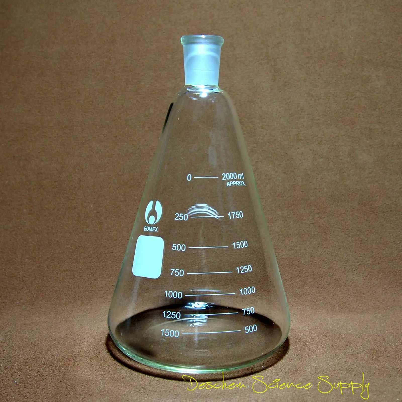 2000ml, 유리 흡입 여과 키트, 500ml 부흐너 깔때기 및 2L Erlenmeyer 플라스크