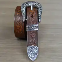 Women Casual Embossing 100% cowhide genuine Leather Belt Retro carving Belts Ladies Fashion All-Match Pin Buckle Belt Female