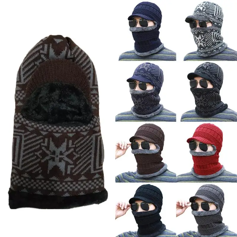 Buy Men's Neck Warmer Knitted Hat Scarf Thick Warm