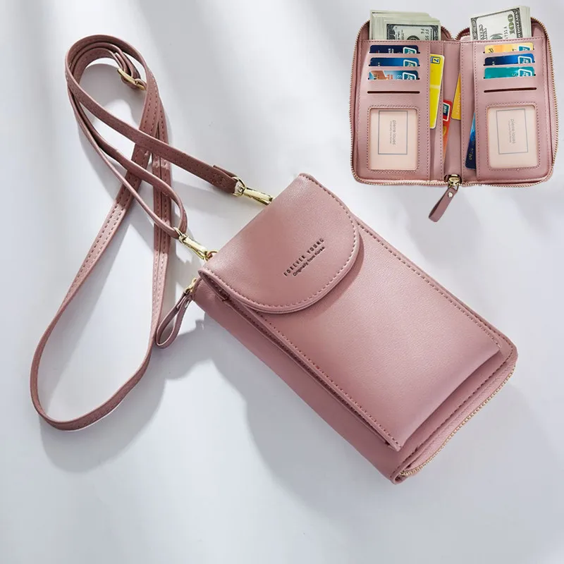 

Women Bag Simple PU Leather Messenger Shoulder Bags Universal Multifunction Pouch Mobile Phone Bag Cover Case for HUAWEI Pocket