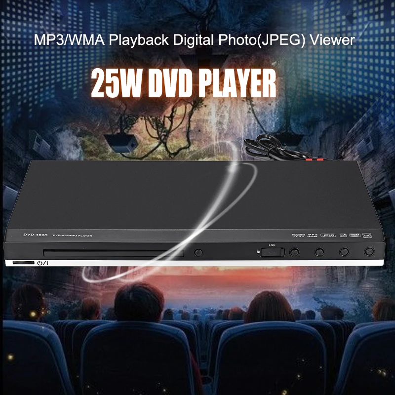 

100V-240V USB Portable Multiple Playback DVD Player SVCD/VCD/DVD-R/CD/CD-R/CD-RW/DVD+RW/DVD-RW discs Home Theatre System MP3/WMA