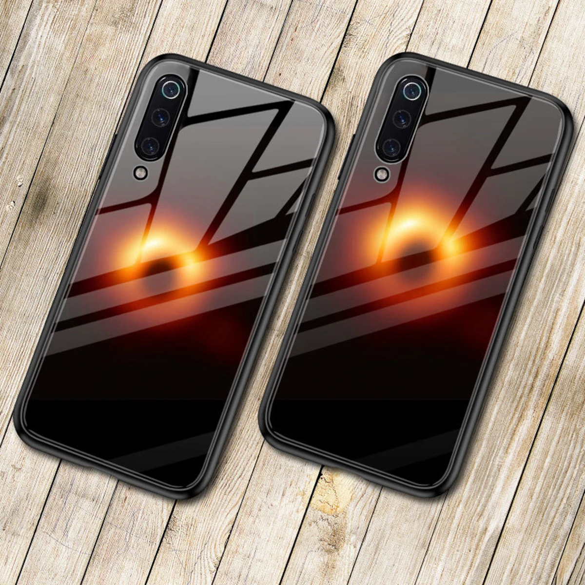 Чехол из закаленного стекла для Xiaomi mi 9 SE чехол Роскошный Черный с дырками Мягкий