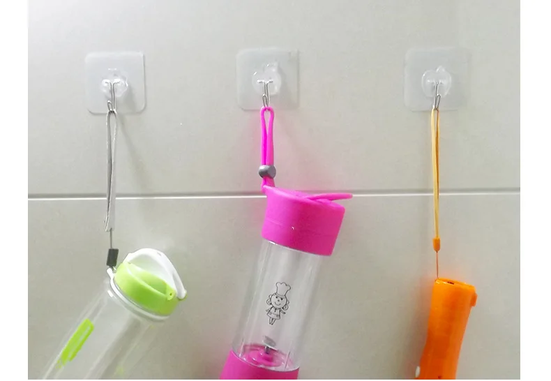 

Nano-strong Adhesive Non-marking Hook Nail-free Plastic Resin Hook Kitchen Bathroom 4 Pcs A Lot Bottle Clothes Back Pack Hang Up