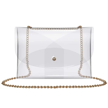 

Clear Bag Women'S Pvc Transparent Crossbody Purse Clutch Messenger Handbag Tote Shoulder Bag