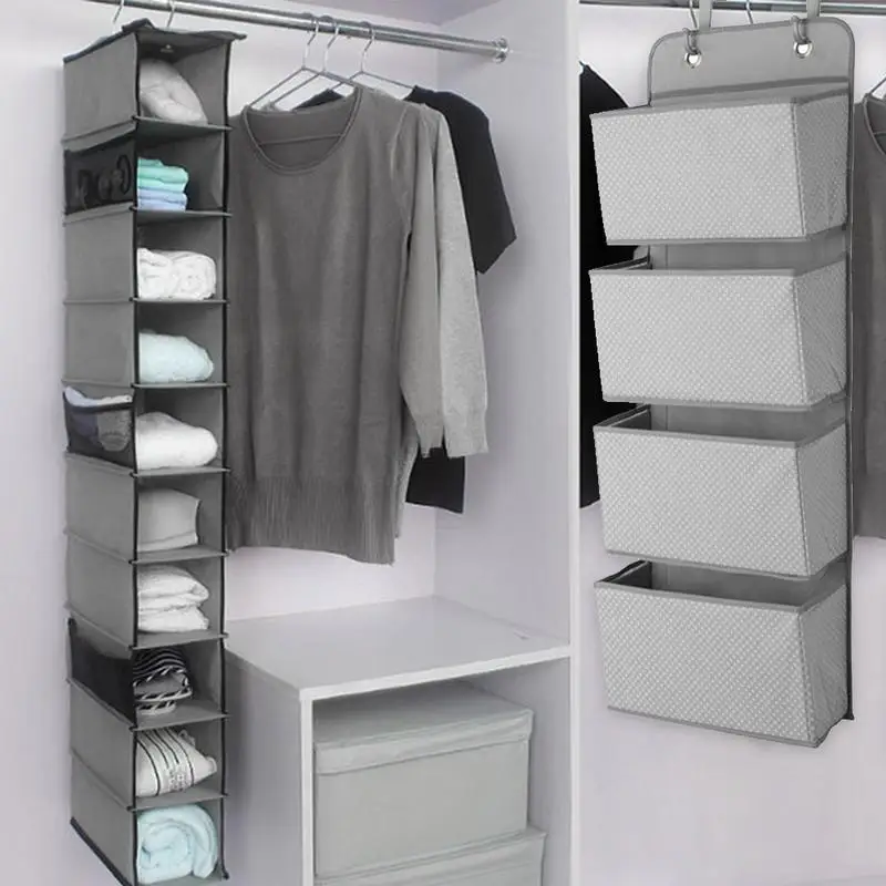 

Multi-layer Multi-functional 4-Compartment Door Wardrobe Storage Bag Hanging Storage Organizer For Bathroom Closet Dorm