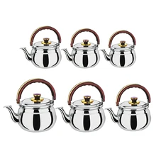 Bouilloire à sifflet en acier inoxydable | Pour Camping en plein air, théière de cuisine, bouilloires à lait, argent 0,6l-4,7l