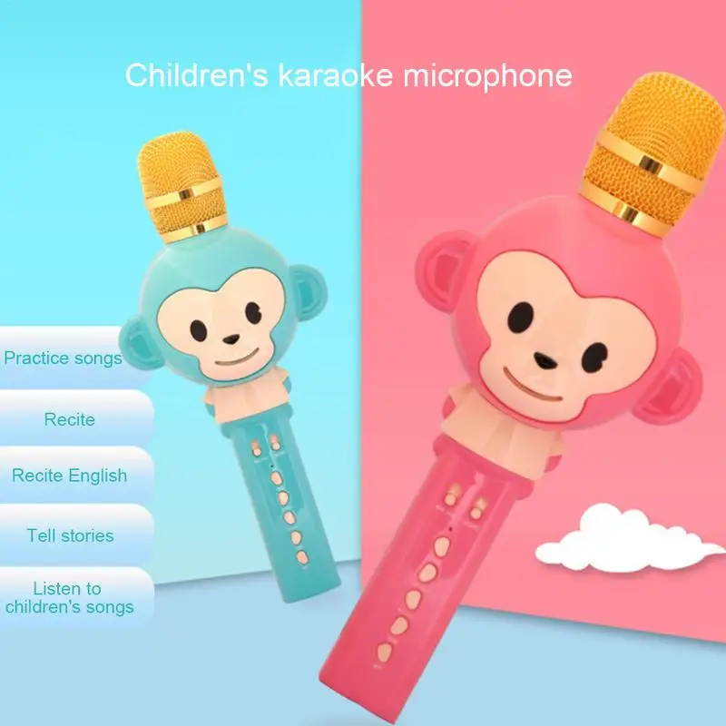 

Children's Wireless Bluetooth Microphone Audio Portable Handheld Karaoke Machine Childhood Early Education Instrument Toys Gift