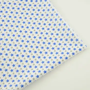 

Cotton Fabric Home Textile Sewing Fabric Beige Printed Blue and Gray Star Designs Cloth Dolls Tecido Tela Plain Crafts Patchwork