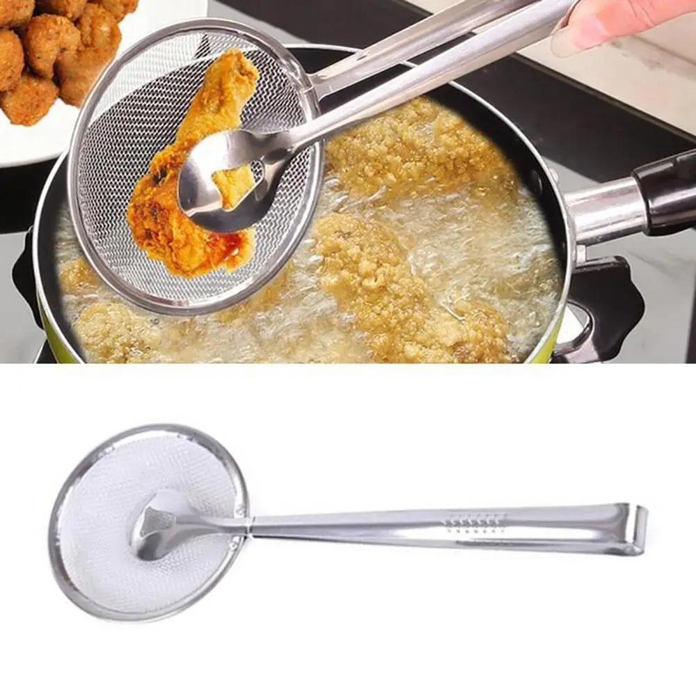 Helpful Cooking Frying Stainless Steel Strainer Fried Food Clip Oil Soup Filter