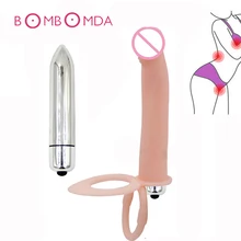 Silicone Penis Dildo Vibrator With Ring On Penis Anal Plug Bullet Vibrator G spot Massager Sex Toys For Couple Adult Masturbator