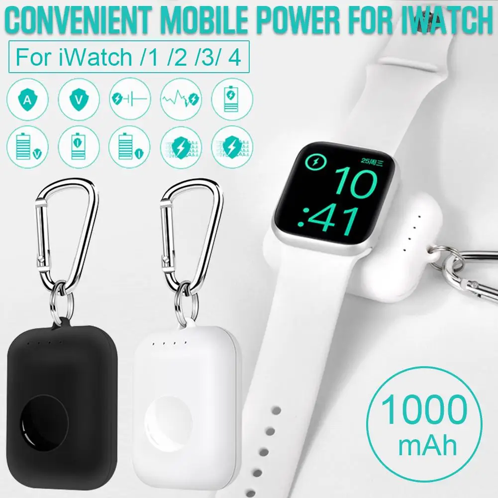 

1000 MAh Mini Charger Portable Magnetic Keychain Style Wireless Charger Power Bank For IWatch 1 2 3 4 #CO