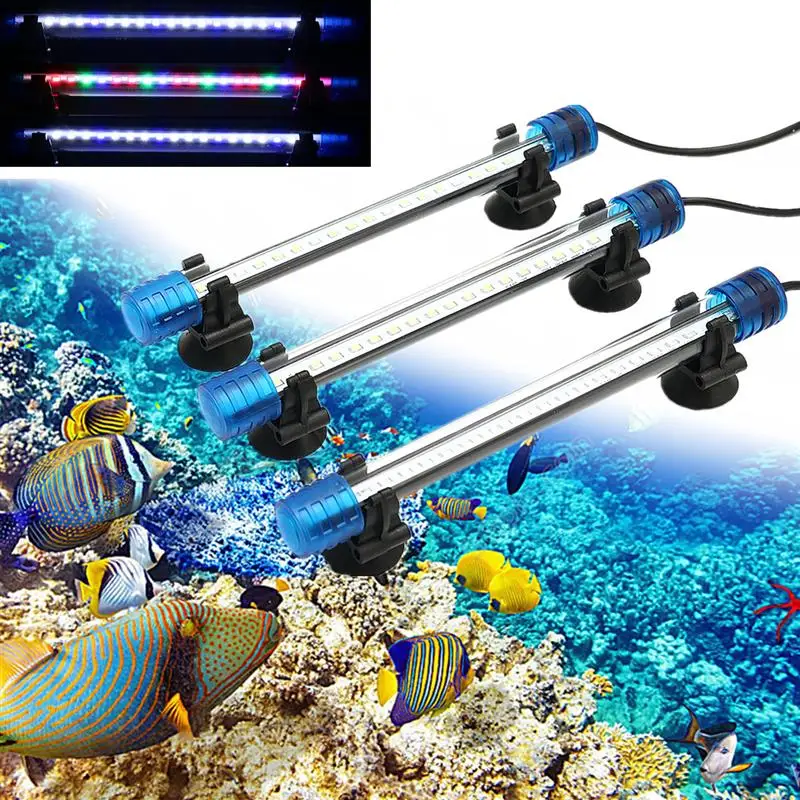 Водонепроницаемая аквариумная светодиодная RGB лампа 20 60 см погружная для
