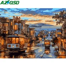 AZQSD DIY живопись по номерам уличная Ручная роспись холст картина для дома Настенная художественная картина для гостиной уникальный подарок K029