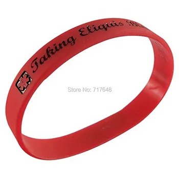 

100pcs Medical Alert Taking Eliquis Blood Thinner wristband silicone bracelets free shipping by epacket A