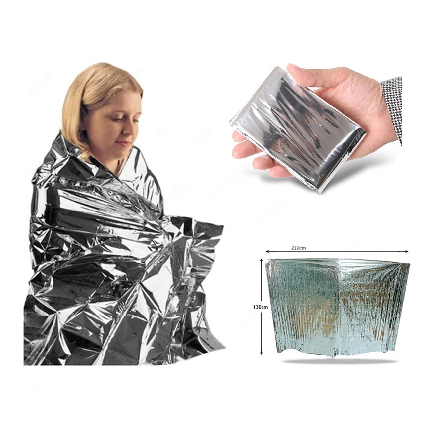 

2 pcs First Aid Rescue Tent Blanket Silver Multi Function Waterproof Emergency Blankets Outdoor Survival Military Camping Blanke