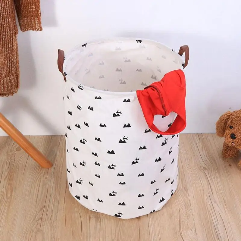 

Simple Printed Laundry Storage Basket Clothes Storage Bag Dirty Laundry Basket Kids Toys Organizer Home Sundries Storage Barrel
