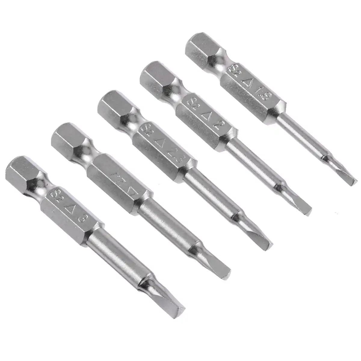 5 Screwdriver Bit Kits Pieces //set Magnetic Triangle Head Bits S2 Steel 1//4 Hex