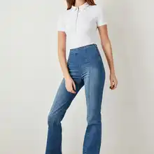 Trendyol/синие джинсы с высокой талией и широкими штанинами F TCLSS19LR0033