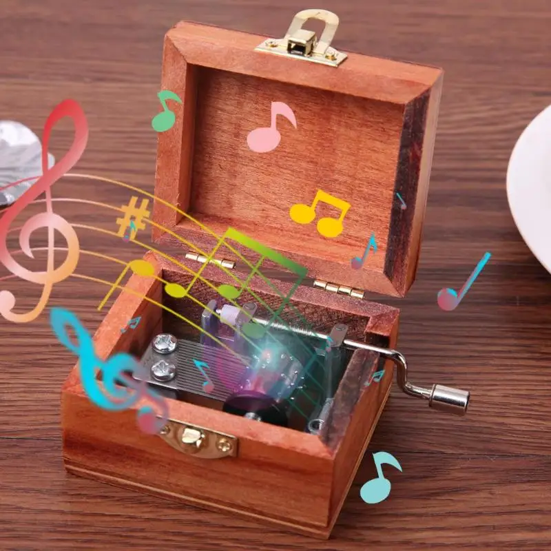 

Music Box City of Sky Vintage Carved Exquisite Retro Wooden Music Boxes Hand Crank Music Box Kid Birthday Gift Christmas Gift