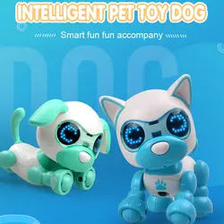 2018 Новый роботизированной щенок светодиодный глаза интерактивные милые дети интеллектуальная собака изменения звука сна игрушка с