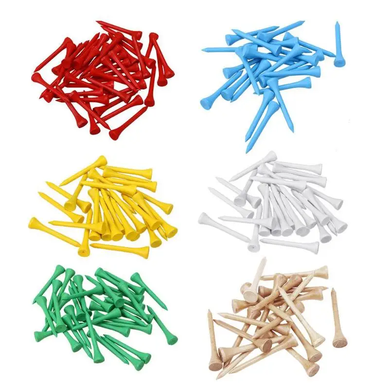 

100pcs 54mm Wooden Golf Ball Nails Outdoor Sports Golf Tees Supplies