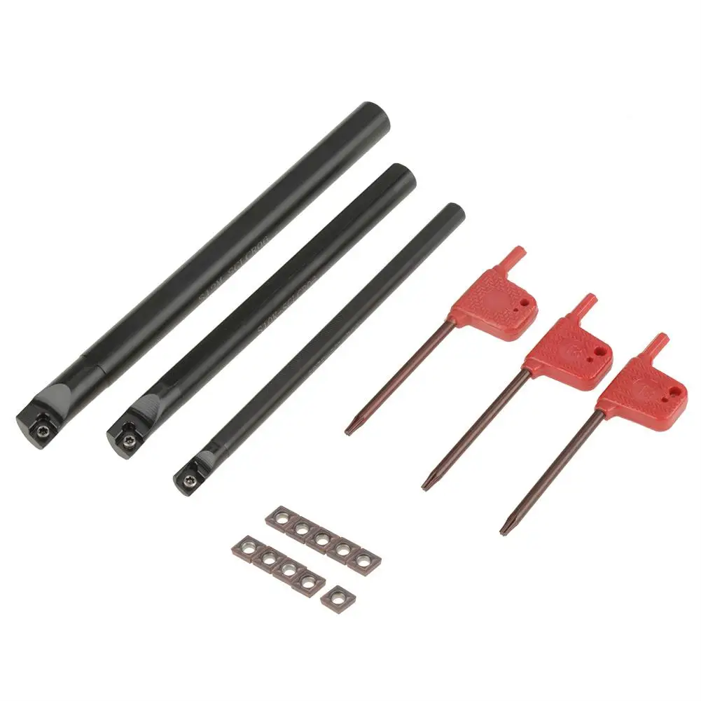 

10 Pcs CCMT0602 Carbide Insert + 3pcs SCLCR Boring Bar Tool Holder + 3pcs Wrenches Wholesale