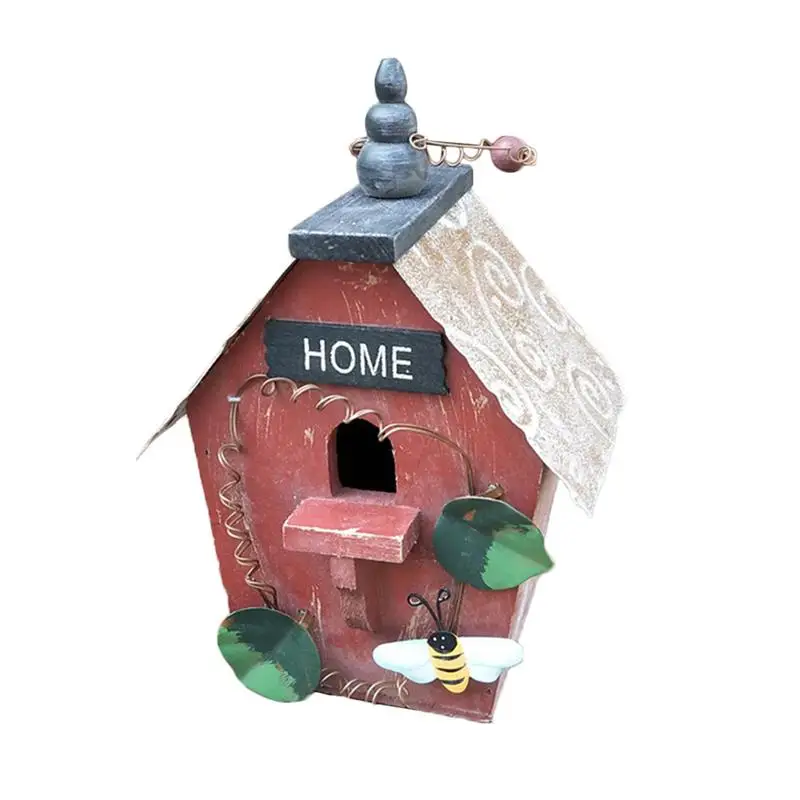 Wooden Bird House Garden Decoration Yard Tree Decorative Hangings