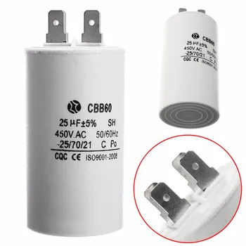 

OSSIEAO 1pc New CBB60 25UF 450V AC 50Hz/60Hz Starting Gasoline Generator Power Capacitor