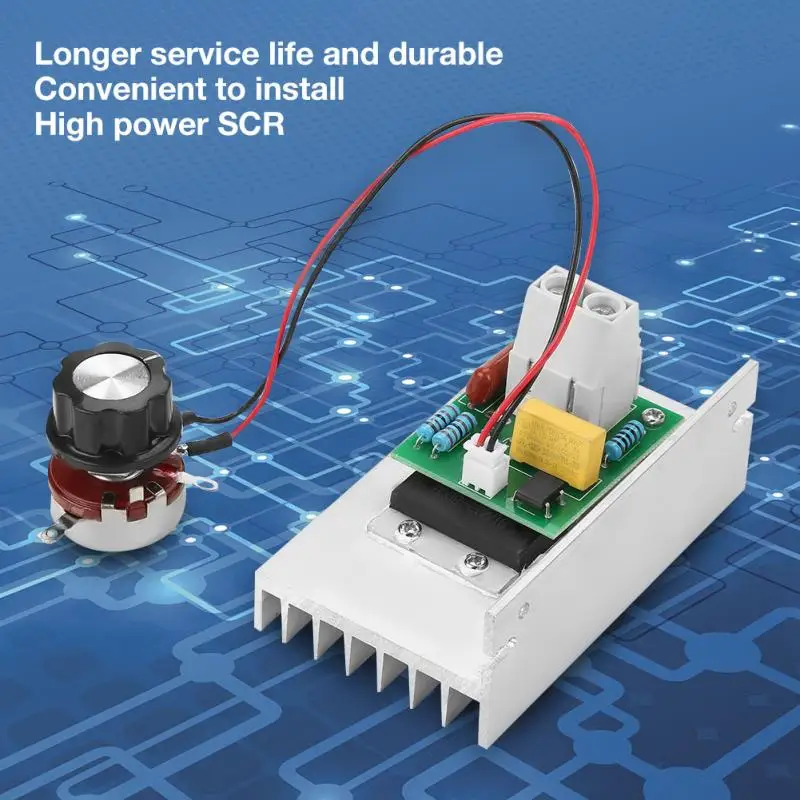 SCR Electric Voltage Regulator,Dimmer Motor Speed Controller,Temperature Controller AC Voltage Controller 6000W 220V for Controlling Light Brightness or Speed.