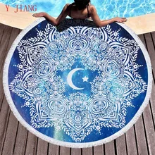 Круглое пляжное полотенце в индийском стиле, летнее банное полотенце с кисточками, бикини, коврик для йоги