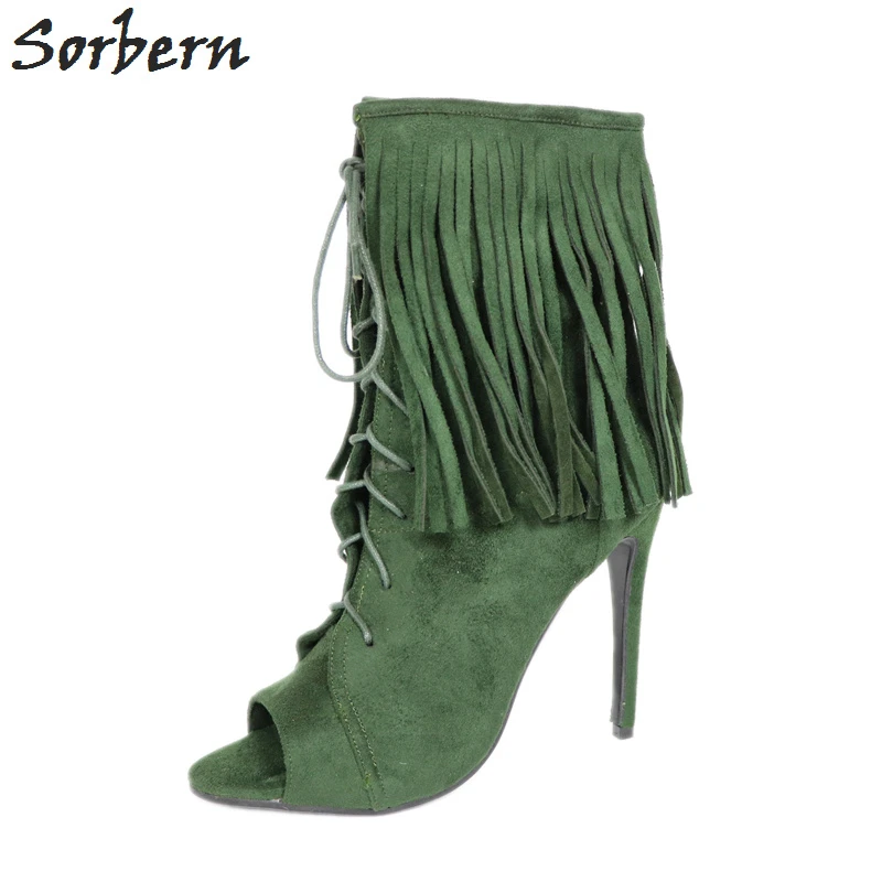 green peep toe shoes