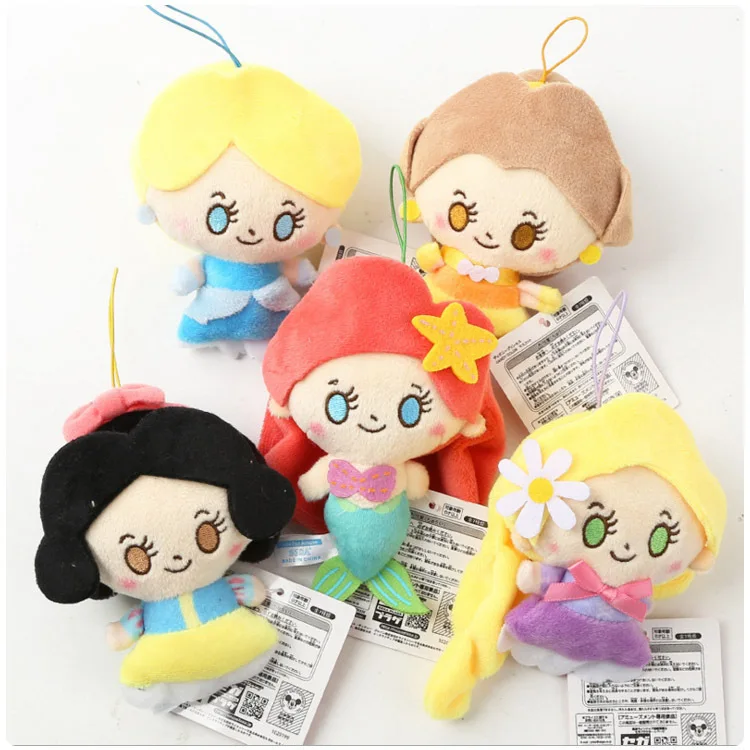 

Cute Princess Ariel Snow White Cinderel Plush Keychain Toy Cartoon Pendant Stuffed Doll Girls Party Birthday Gifts Multicolor